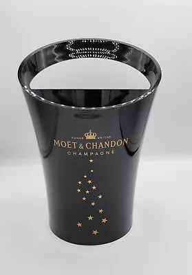 Moet & Chandon Acrylic Champagne Ice Bucket Black Gold Stars. With Box • $30