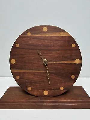 MCM Walnut Round Mantel Clock • $74.99