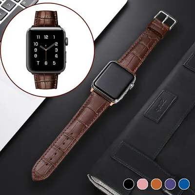 $11.89 • Buy For Apple Watch Band Genuine Leather IWatch Strap Series 6 5 4 3 2 38 40 42 44mm
