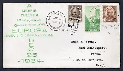 USA Canal Zone Panama 1935 PAQUEBOT Cover. Steamer S/S Europa • $11.99