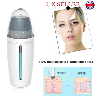 Bio Needle H24 Pins Adjustable Length Microneedling Hyaluronic Acid Derma Roller • £10.13