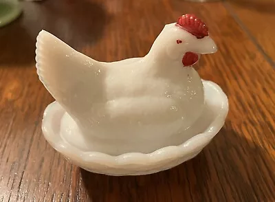 Westmoreland White Milk Glass 3 1/2  Hen On Nest • $12.45