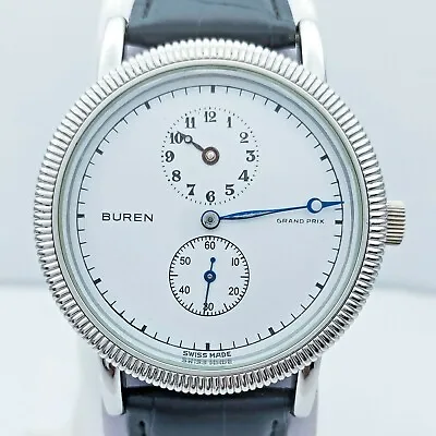 £896.43 • Buy BUREN GRAND PRIX Regulator Cal.463 Hand Wind 16J Swiss Mens Steel Vintage Watch