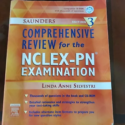 $20 • Buy Saunders Comprehensive Reviee NCLEX PN- With CD Inside Edition 3