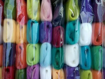 Assorted Colours* Pure Merino Wool Tops Needle Felting Bundle 12 Colours 60 G • £6.99
