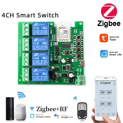 4CH WiFi Relay Switch Module AC/DC 7-32V USB 5V RF/APP Remote Control Smart Home • $14.24