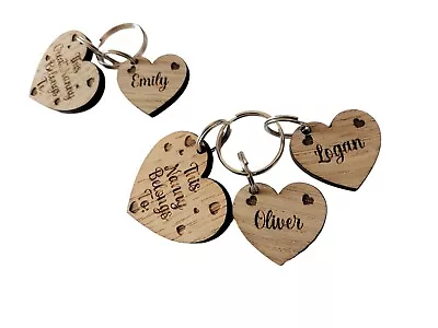 Oak Personalised Gift Heart Keyring This Mummy Auntie Nanny Granny Belongs To: • £6.95