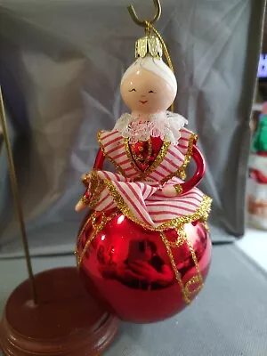 Vtg Santa's Best Hand Blown European Style Glass Christmas Ornament Mrs. Claus • $14.90