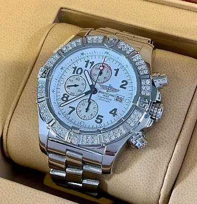 Breitling Super Avenger SS With Diamond Bezel White Arabic Dial A13370 • $8950