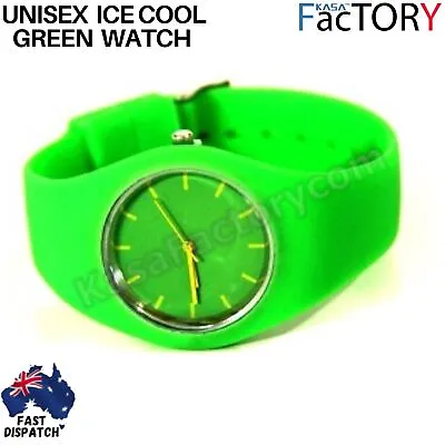 Ice Cool Green Colour Wrist Watch Unisex Ladies Men's Silicone Free Shipping • $22.49