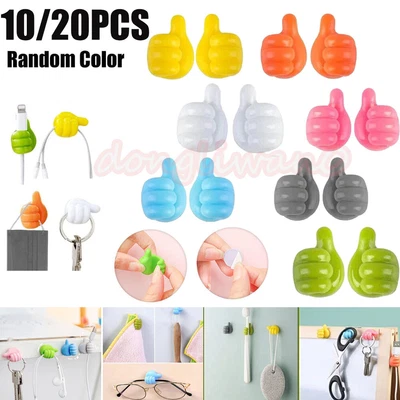 £3.42 • Buy 20X Storage Holder Wall Hooks Creative Thumbs Up Shape Punch-Free Self Adhesive!