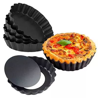 4 Inch Tart Pan Set Of 6 Nonstick Mini Tart Pan With Removable Bottom - For Q... • $21.04