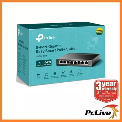 NEW TP-Link TL-SG108PE V5 8-Port Gigabit Easy Smart Switch 4-Port PoE+ 1000Mbps • $107.90
