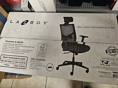 Lazboy 60021 Mesh Back Molded Foam Task Chair Supports Up To 275 Lb Black • $319