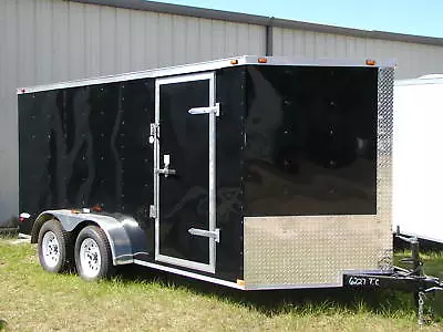 NEW 2024 7x16 7 X 16 VNose Enclosed Cargo Trailer W/Ramp • $0.99