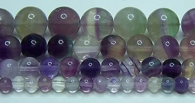 Fluorite Rainbow Darker Beads 2mm-3mm-4mm-6mm-8mm-10mm-12mm Real Stone 15.5  Std • $10.55