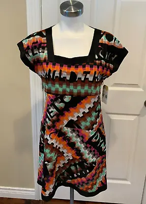 Missoni Multicolor Geometric Knit Graffiti Fit & Flare Dress Size 44 (IT) 8 (US) • $106.31