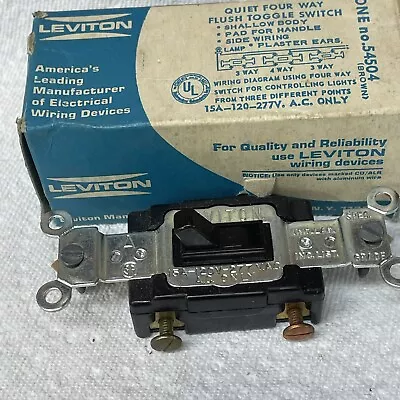 15 Amp Commercial Grade 4-way Toggle Switch Brown | Leviton Switch Quiet Mfg • $15