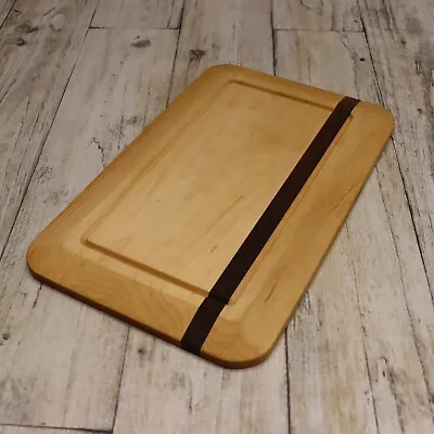 Handmade Solid Wood Cutting Board 10x16 Hard Maple With Walnut Wood Inlay • $29.99