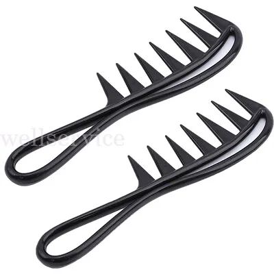 1/2x Comb Wide Tooth Detangling Comb Hair Barber Comb Wide Shark Tooth Brush • £2.46