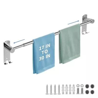 Towel Bar Adjustable 16.7 To 30In Single Layer Adjustable Towel Bar Stainless • $12.73