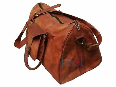 $44.05 • Buy Bag Leather Travel Duffel Luggage Men Brown Weekend Genuine Gym S New Vintage