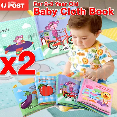 2pcs Newborn Infant 0-3 Years Educational Fabric Baby Toys Cloth Books • $10