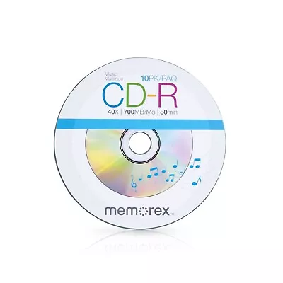 Memorex Music Cd-r's - 10 Pack (40x 700mb 80min) • $8.99