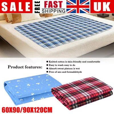 NEW Reusable Incontinence Bed Pad Washable Wetting Protective Dry Mats Absorbent • £19.92