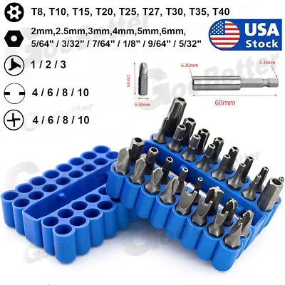 33 Torx Bit Set Tamper Proof Security Torq Hex Star Spanner Tri Wing Screwdriver • $7.39