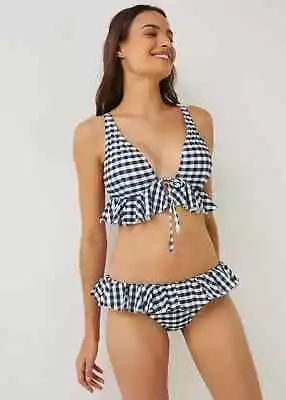 Matalan BNWT Black White Gingham Frill  Bikini 8/10 Summer Holiday (G825/660) • £11.99
