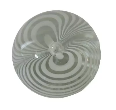 Vitrix Hot Glass Studio Paperweight Clear White Swirl Controlled Bubble 1982 • $63.99