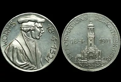 REFORMATION: Medal 1921. MARTIN LUTHER - REFORMATION-MEMORIAL-CHURCH NUREMBERG. • $29.50