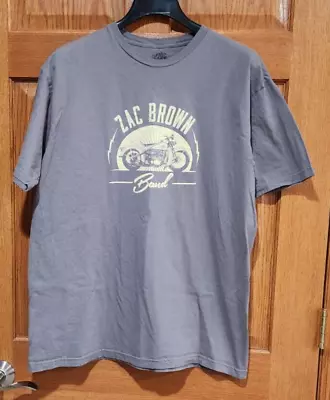 ZAC BROWN BAND Men's XL Gray Graphic Short Sleeve T-shirt Logo Music Tee Shirt • $12.99