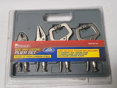 4 Pcs Pittsburgh Locking Pliers Mini Set HIGH CARBON STEEL Straight Jaw Needle • $89.95