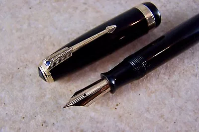 Nice Vintage 1940's Parker   Vacumatic Fountain Pen. 14K Gold Fine Nib. Restored • $13.16