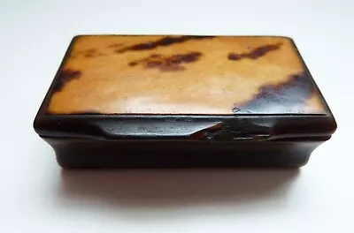 Antique Tobacco Snuff Box Horn/faux Tortoise Shell Hinged Lid Victorian • £23.99