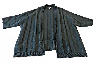 J Jill XL Knit Open Cardigan Sweater Turquoise Teal Chunky Knit Extra Large • $19.98