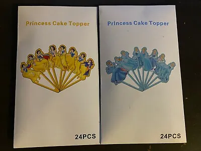 48pcs Princess Cupcake Toppers Snow White Cinderella Decoration Cake Supplies • $8.99