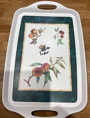 CREAM MELAMINE TRAY With Fruit Design 2 Handles • £5