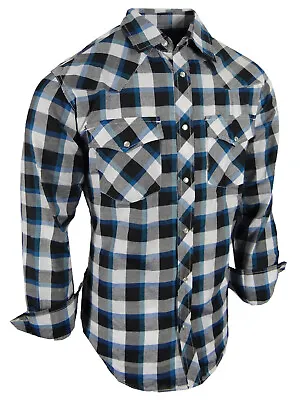 Plaid Shirt Mens Western Flap Pockets Triple Snap Cuffs TRUE FIT Country Casuals • $21.95