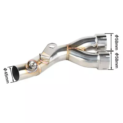 New Decat Exhaust Muffler Mid Y Pipe Dual Vent For Yamaha YZF R6 06-20 Stainless • $120.99