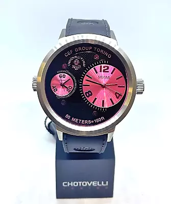 Chotovelli MiTo 50mm Casual Men's Watch Dual Time Dial Silicone Rally Band- 90.1 • $235.52