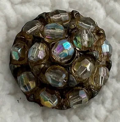 Large Vintage Jeweled Button - W/Iridescent Pastes #4807 • $15.99