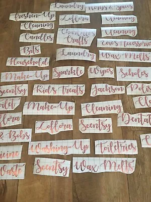£1.75 • Buy Rose Gold Vinyl Stickers, Chrome, Shiny Labels, Decals Storage, House, Mrs Hinch
