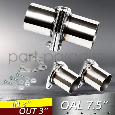 Exhaust Flange Quick Fix Repair Pipe Kit 3  OD 3 Bolts Universal Stainless • $29.98