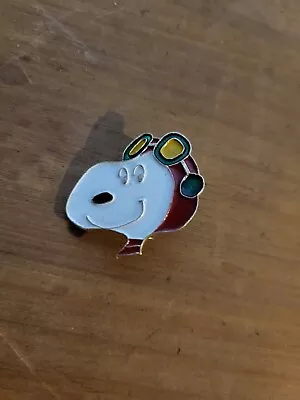 Vintage Snoopy Pilot Enamel Pin Flying Ace Head Aviva Taiwan United Feature • $9.50