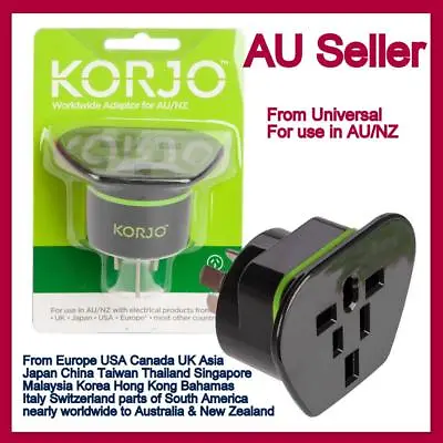 $22.79 • Buy International Travel Adapter Universal  Adapter UK USA EU Worldwide To AU Plug