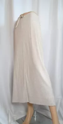 NY JEANS Maxi Skirt Cream 100% Cotton Fleece Drawstring Waist Small • $21.50