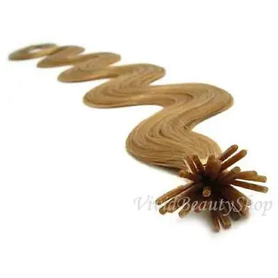 25 I Stick Tip Body Wave Wavy Micro Ring Remy Human Hair Extensions Honey Blonde • £33.95